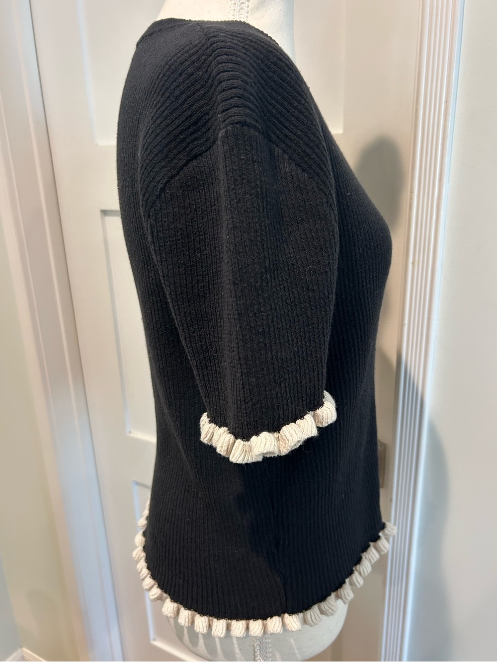 INDUSTRY Ribbed Knit Top with Ruffle Trim - Picture 6 of 9